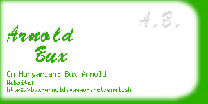arnold bux business card